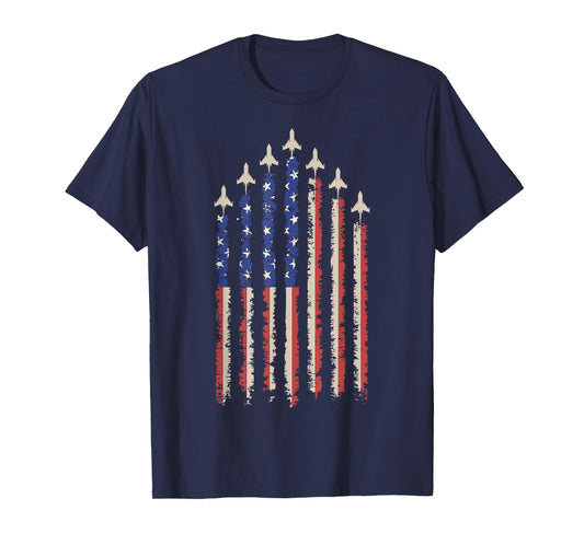 Jet Airplane USA Flag T-Shirt