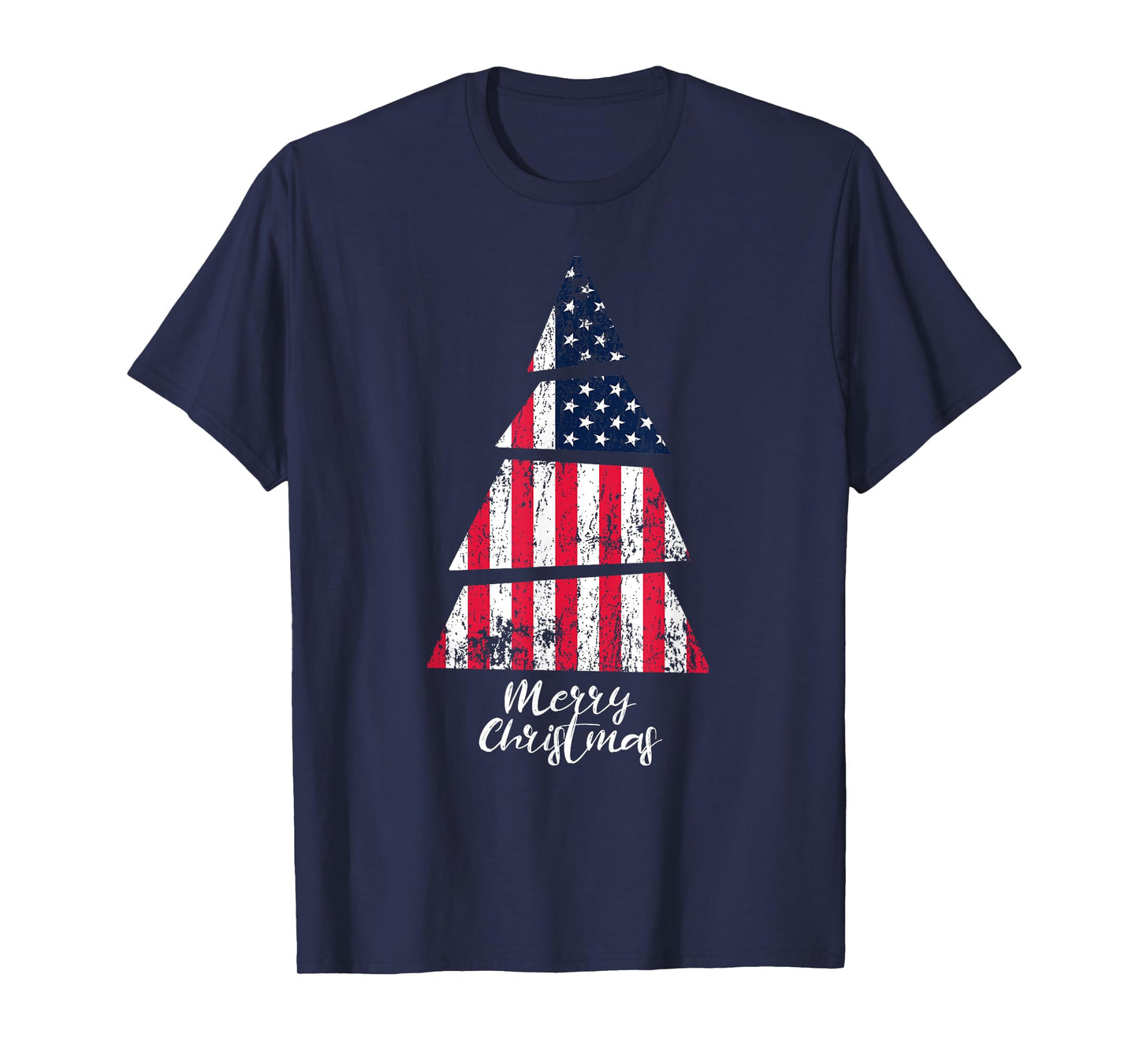 American Flag Christmas Tree - Merry Christmas T-shirt
