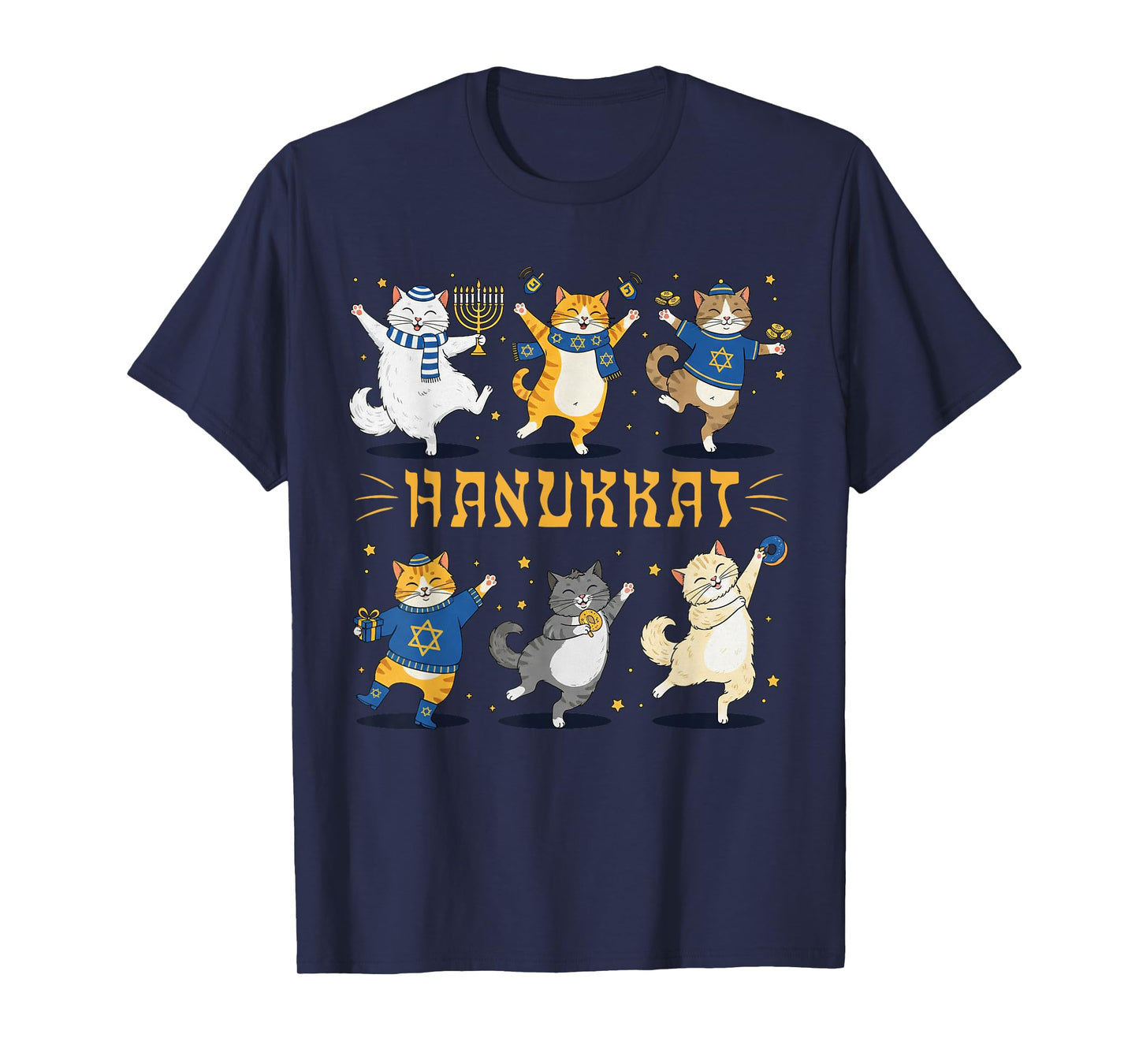 Hanukkat Meowzel Tov Hannukkah Pajamas Chanukah Cat T-Shirt