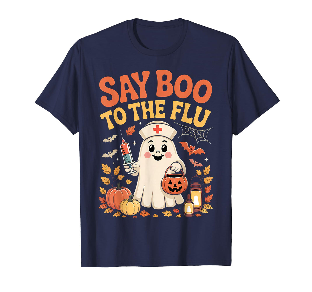 Say Boo to The Flu Funny Ghost Halloween T-Shirt