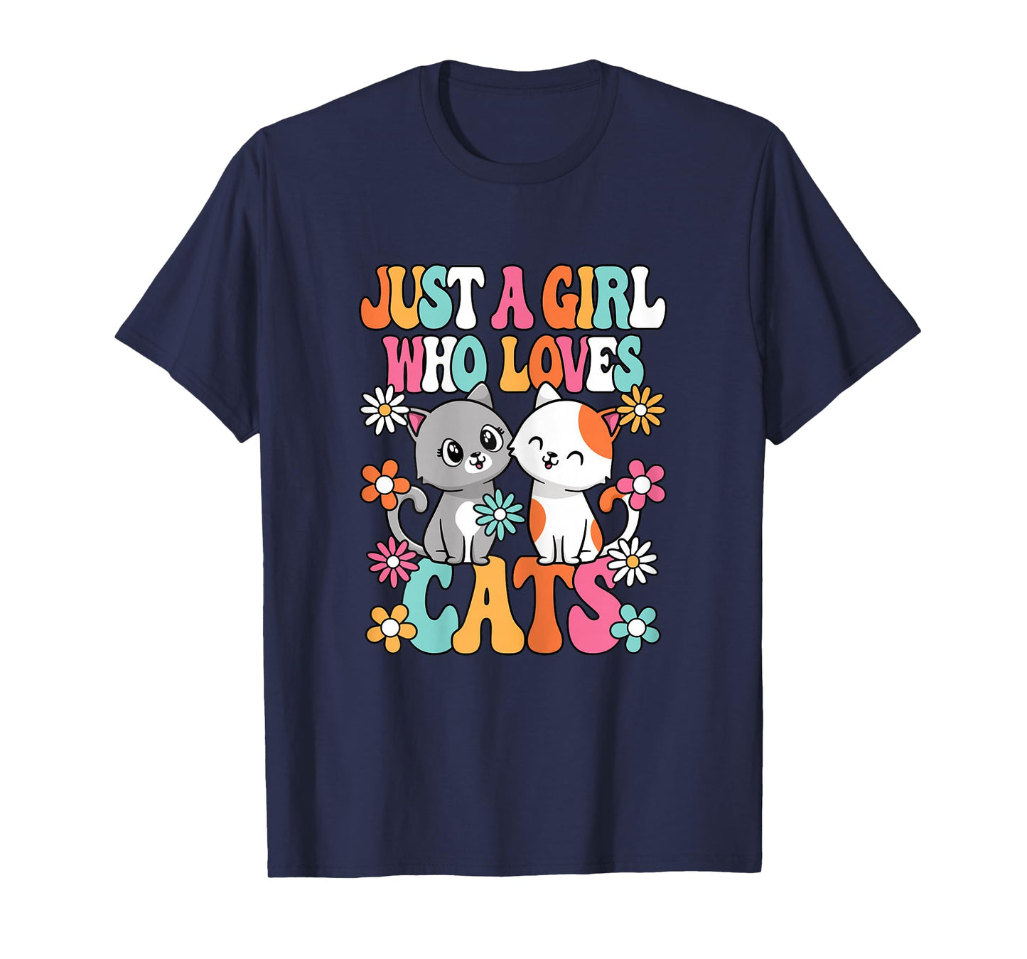 Just A Girl Who Loves Cats Cute Cat Lover Kitten Girls Kids T-Shirt