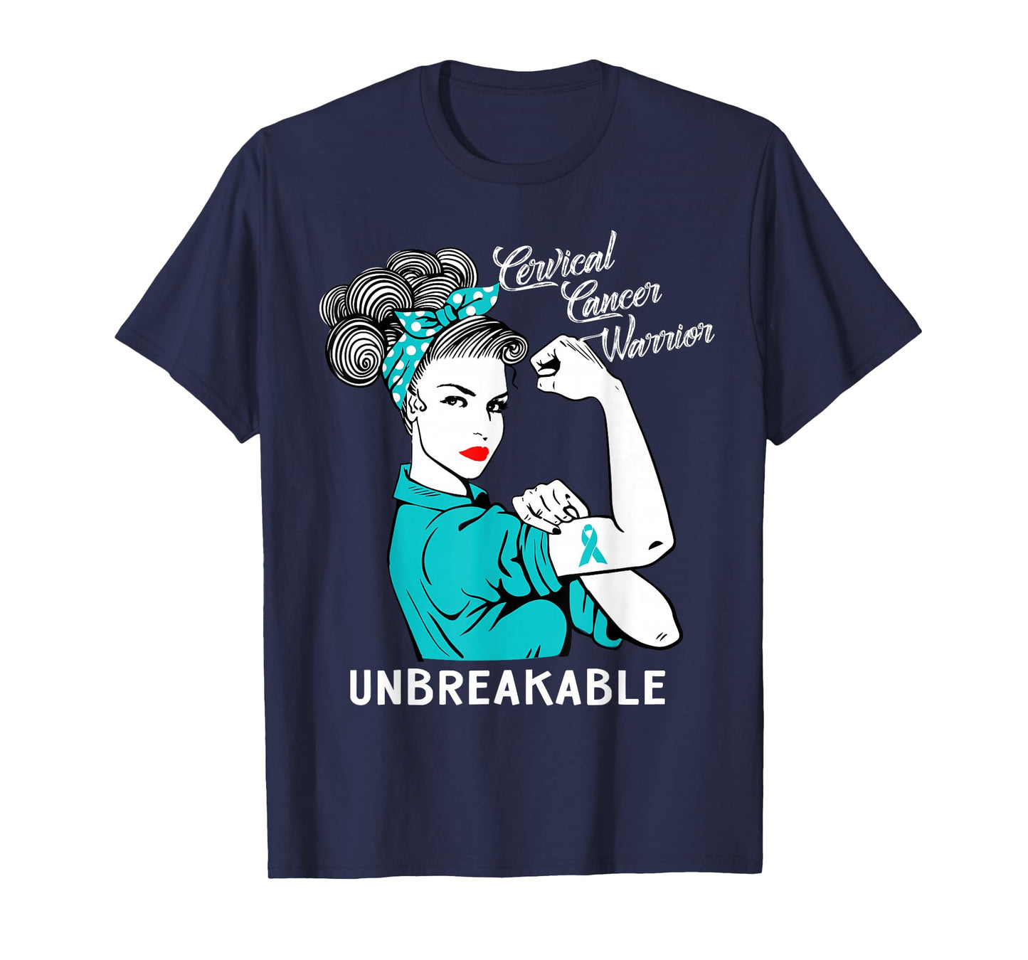Cervical Cancer Warrior Unbreakable T-Shirt Awareness Gift T-Shirt
