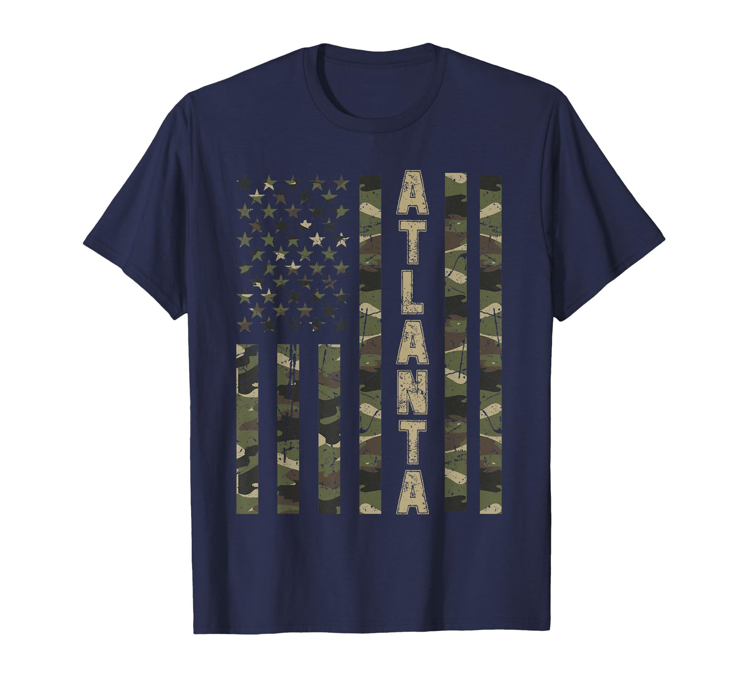Atlanta United States Distressed Camo w US Flag T-Shirt