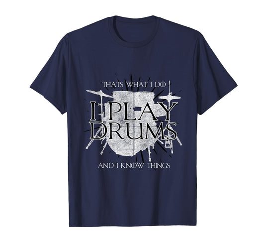 T-Shirt with German Text "Ich spielen Drums und ich weiß Dinge Drummer" Fun T-Shirt T-Shirt