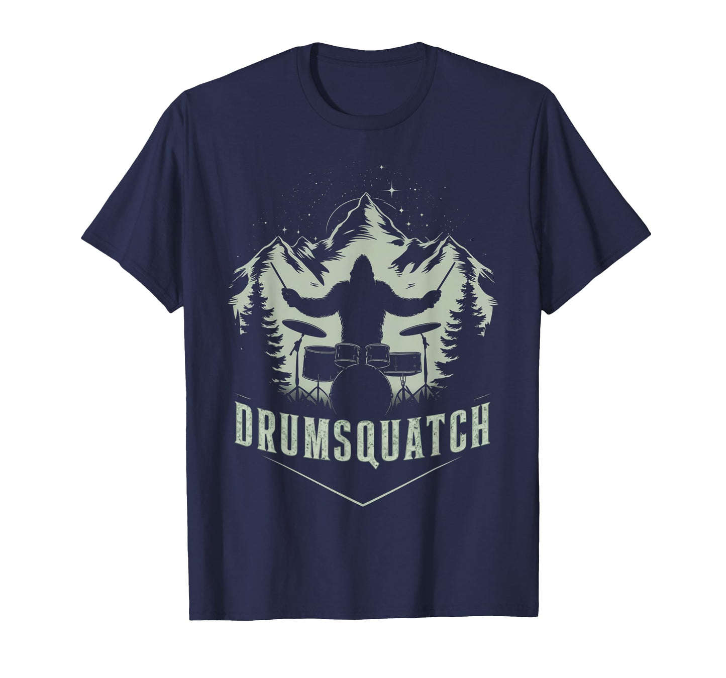Bigfoot Playing Drums - Cool Sasquatch Drummer Music Lover T-Shirt