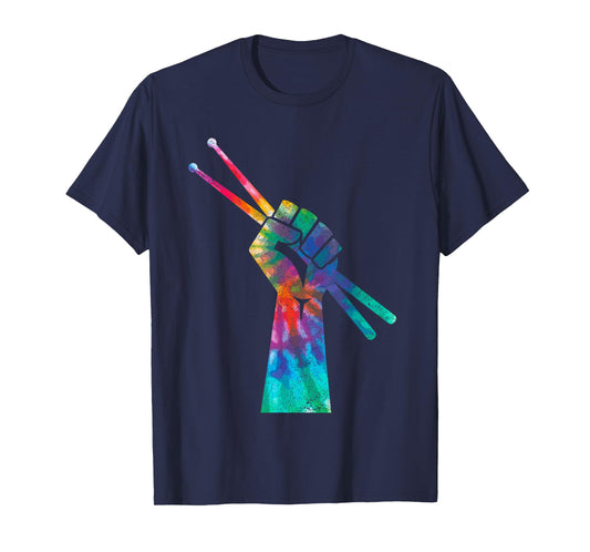 Drummer Drum Kit Tie Dye Hippie Drummer Gift T-Shirt