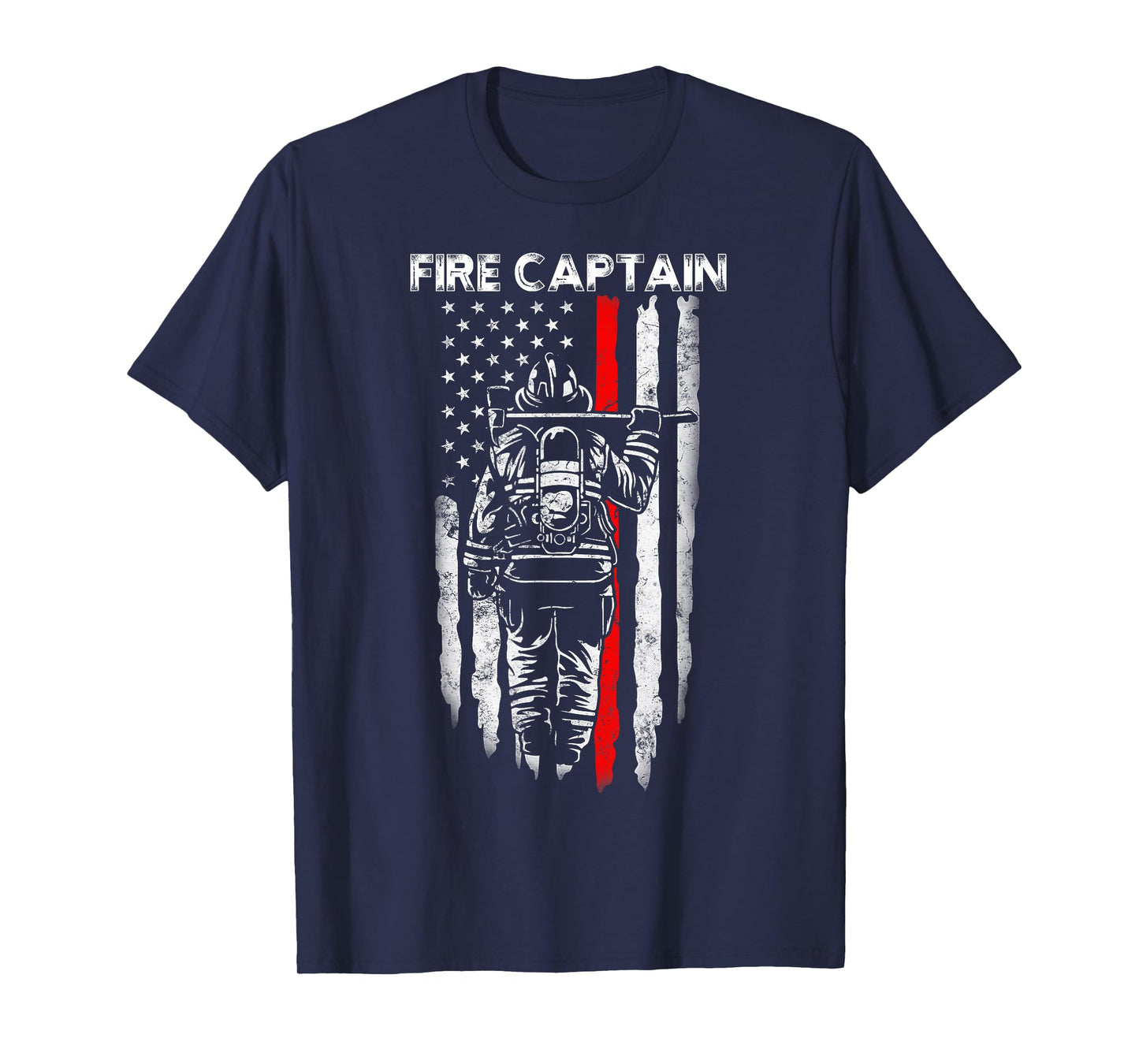 Fire Captain Chief American Flag Gifts Firefighter Captain T-Shirt