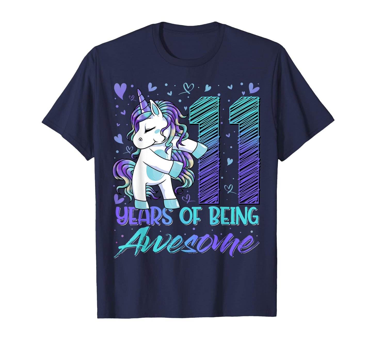 11 Year Old Gifts Unicorn Flossing 11th Birthday Girl Party T-Shirt