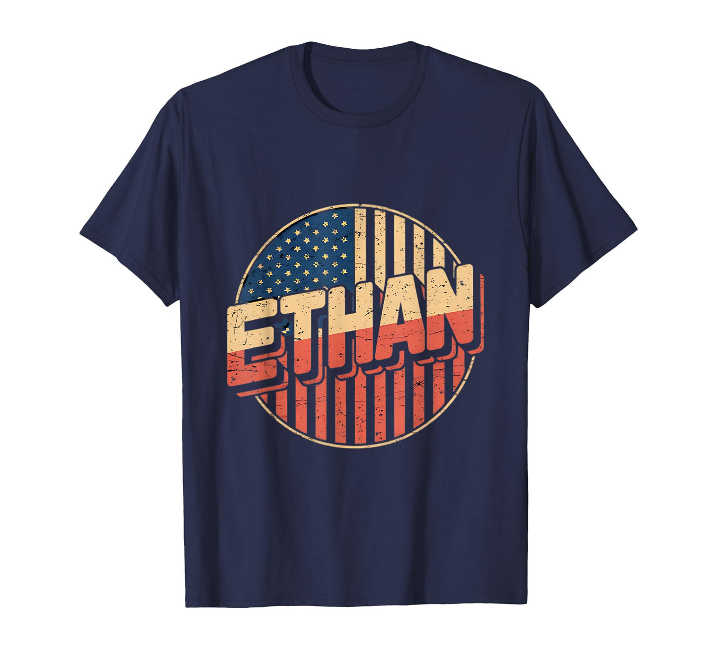 ETHAN First Name USA Flag Patriot Personalized T-Shirt