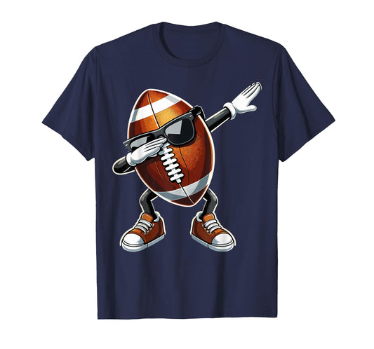 Dabbing Football with Sunglasses Funny Football T-Shirt