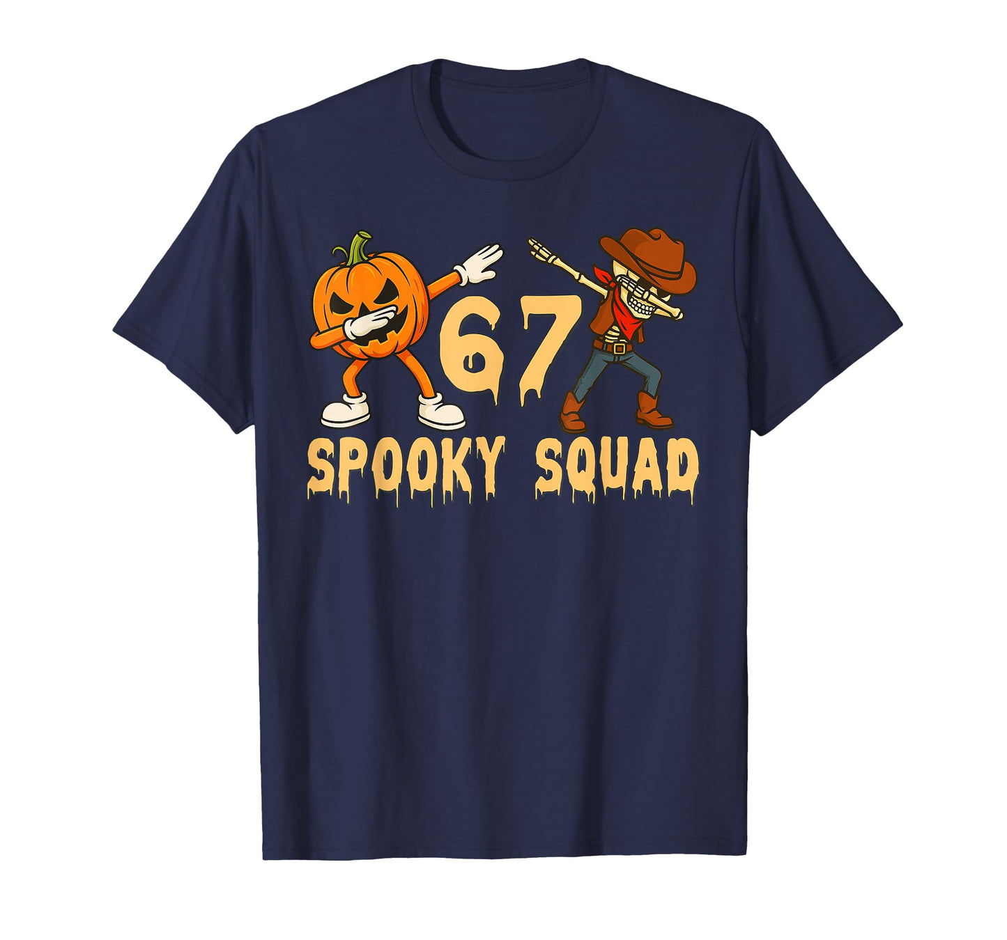 Spooky Squad Pumpkin 67 Halloween Meme 6 7 Numbers Six Seven T-Shirt