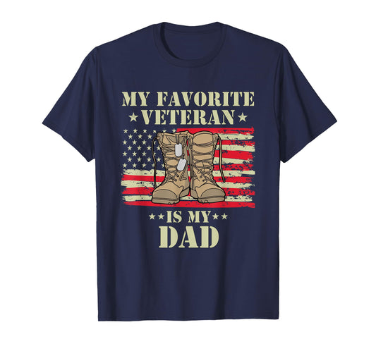 Father Veterans Day My Favorite Veteran is My Dad Proud Kids T-Shirt