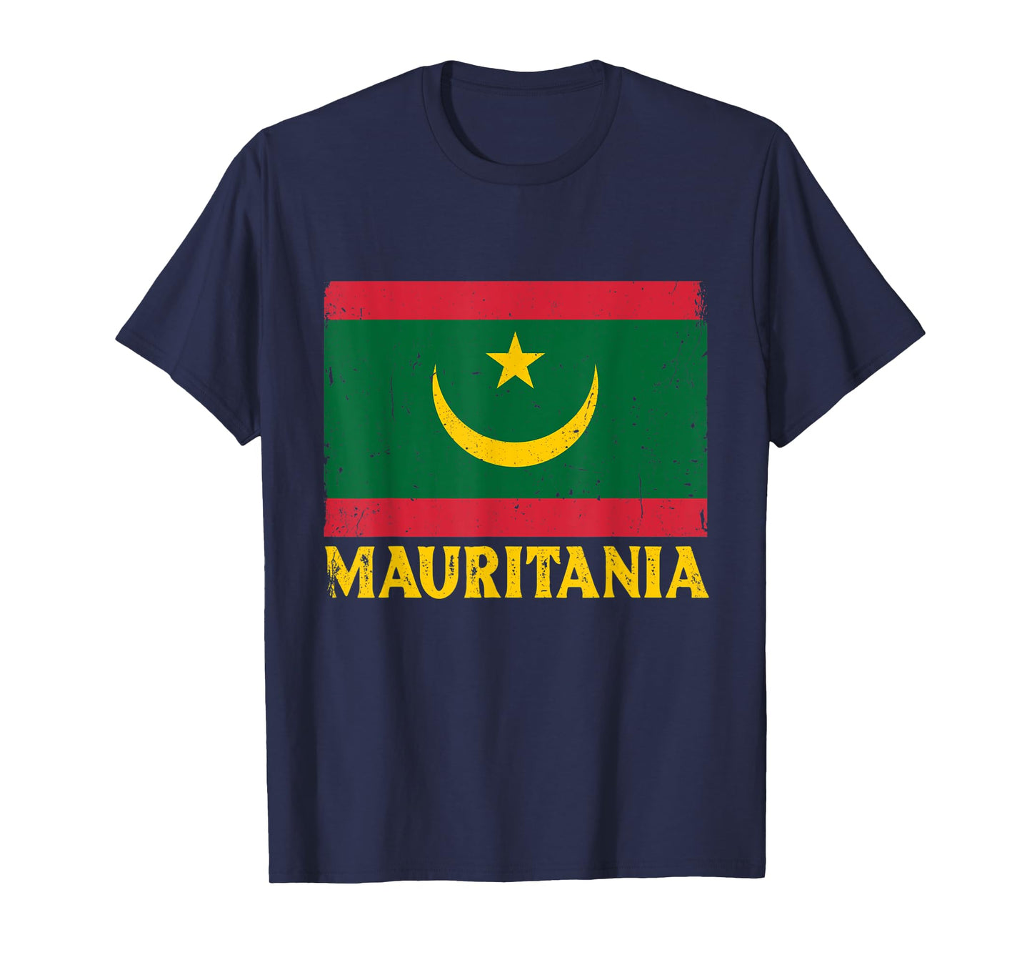 Distressed Retro Mauritania Flag Men Women Kids Patriotic T-Shirt