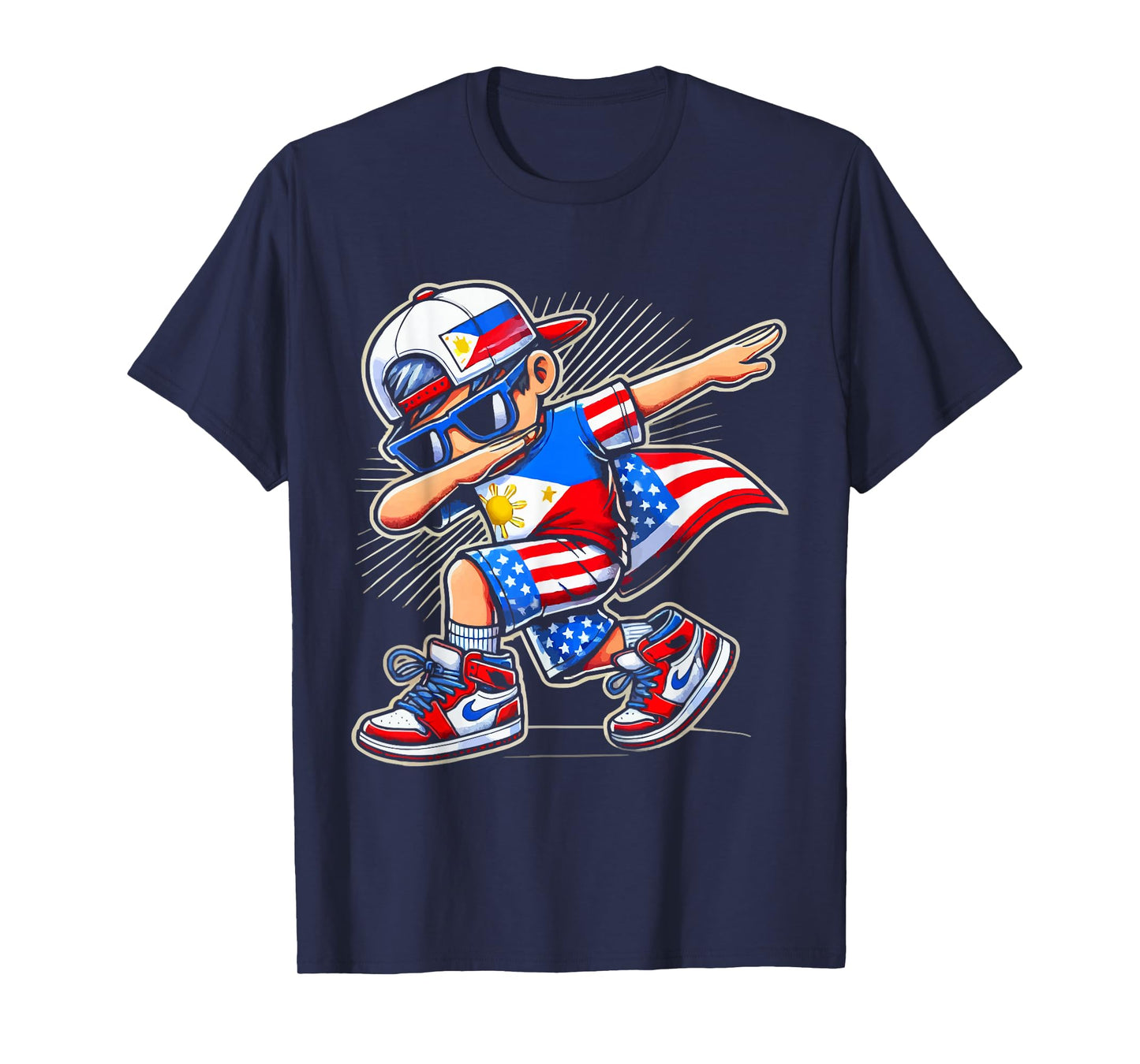 Half Filipino Half American USA Flag Philippines America T-Shirt