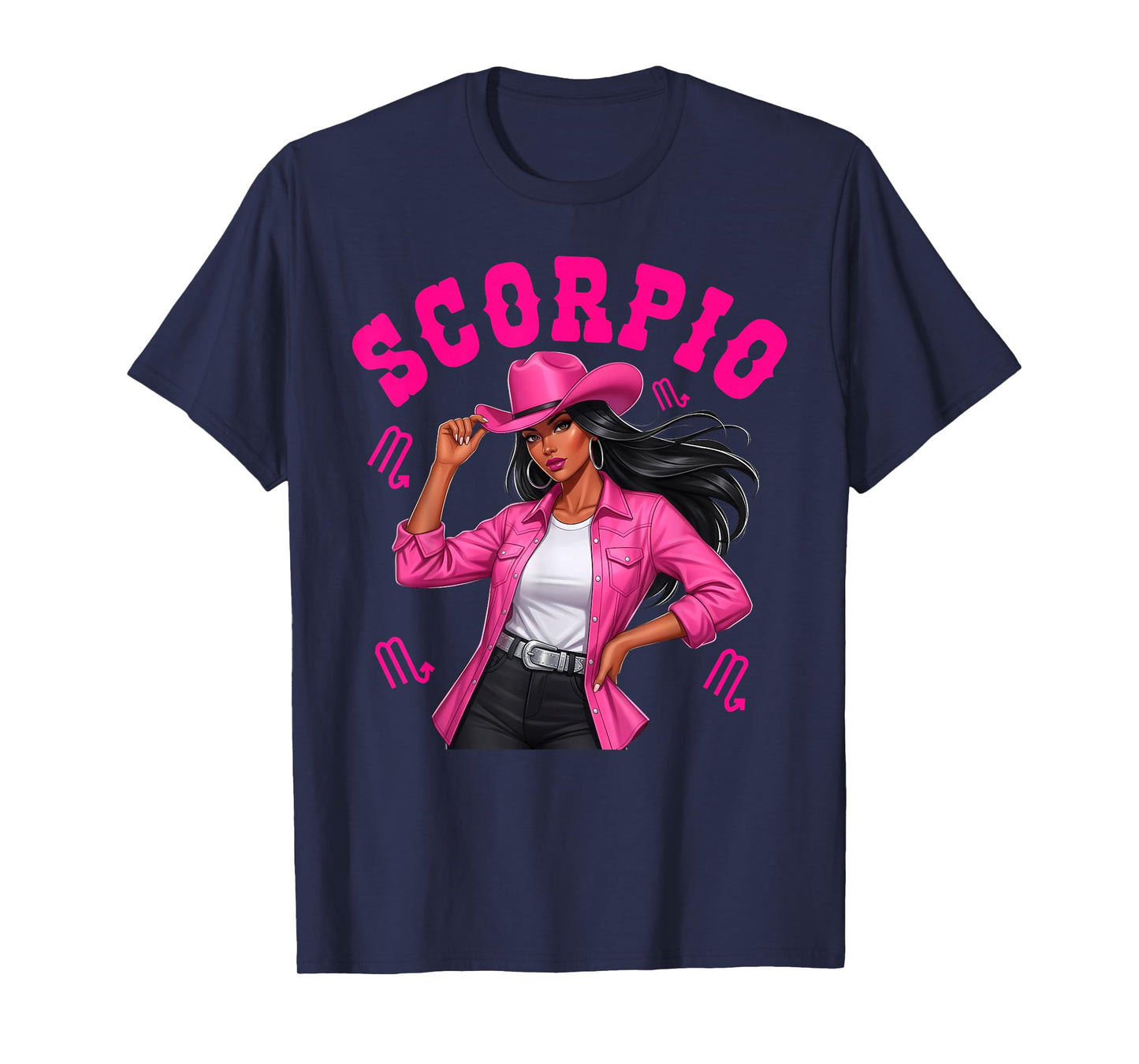 Scorpio Zodiac Western Black Cowgirl African American Girls T-Shirt