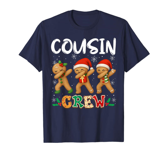 Cousin Crew Christmas Pajama Gingerbread Man Dabbing T-Shirt