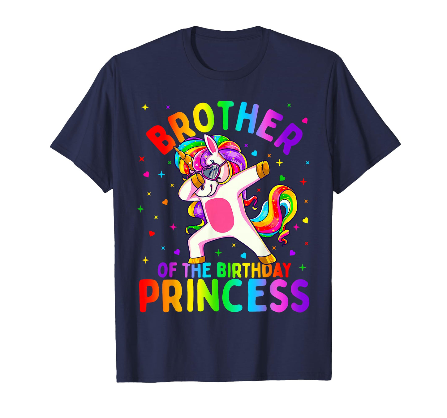 Brother of The Birthday Princess Girl Dabbing Unicorn T-Shirt Small