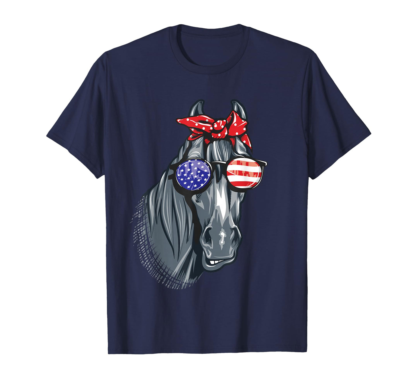 Horse 4th of July Shirt Women Horse Graphic American Flag T-Shirt