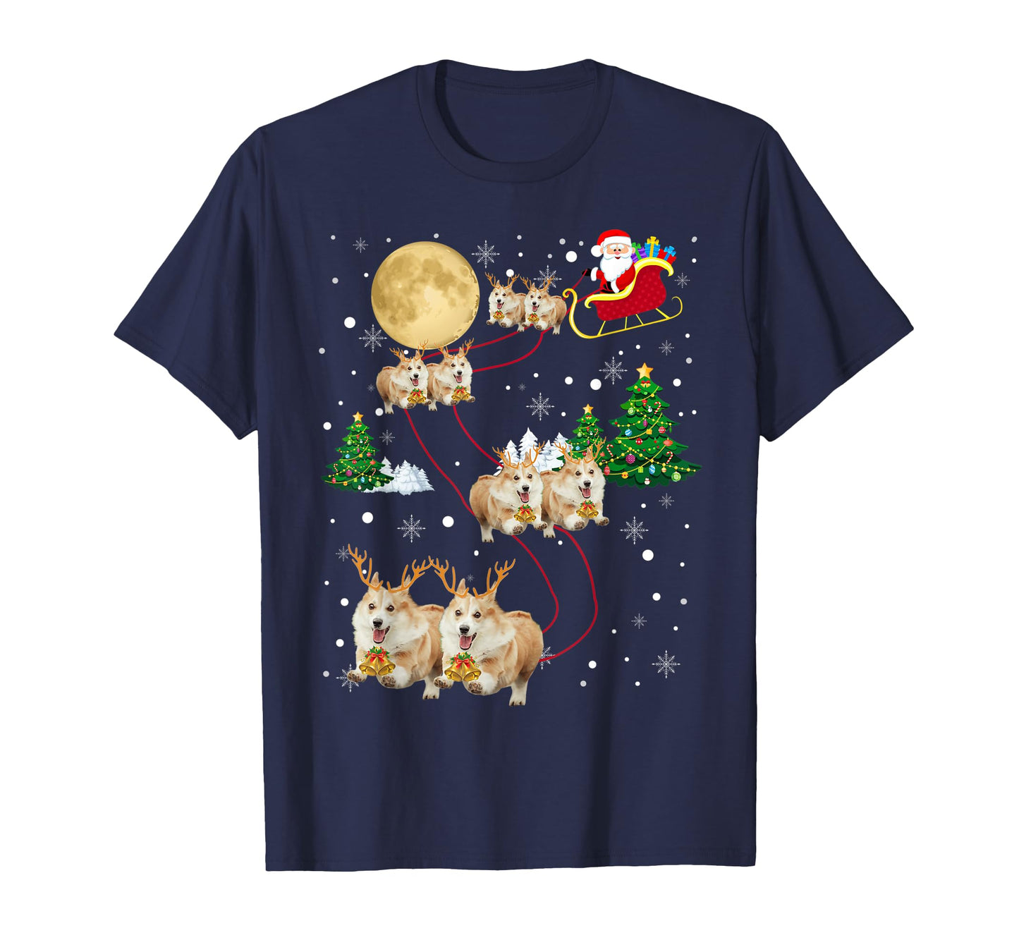 Corgi Dogs Tree Christmas Sweater Xmas Gifts For Pet Dog T-Shirt for Men Women Kids