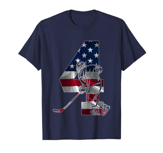 NUMBER 4 YEARS ICE HOCKEY 4TH BIRTHDAY T-Shirt
