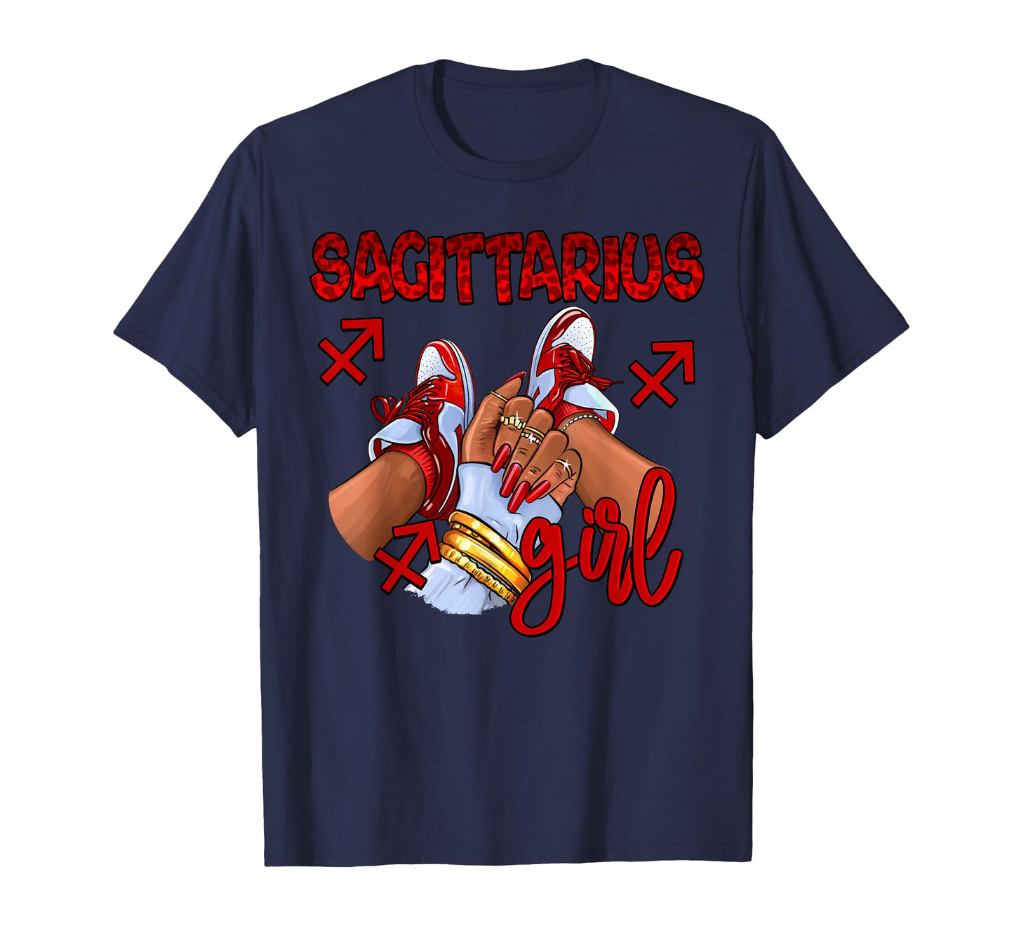 Sagittarius Girl Birthday Women Sneakers Zodiac Sign Bday T-Shirt