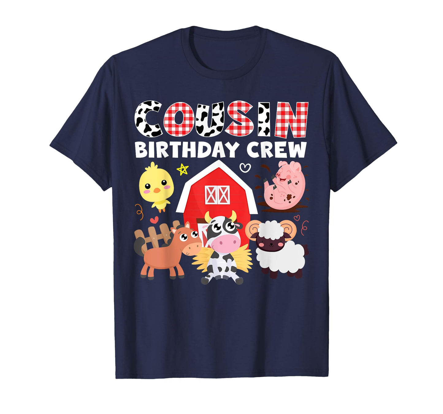 Cow Cousin Birthday Crew Farm Theme Animals Birthday Party T-Shirt