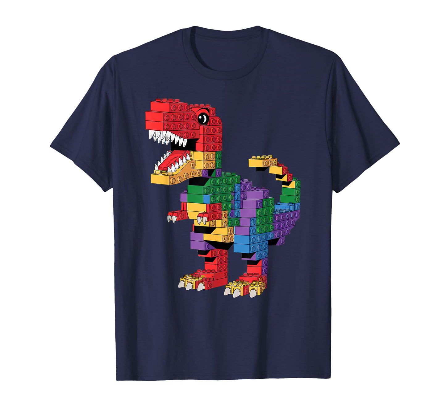 Master Builder Men Boys Kids Building Bricks Dinosaur T-Rex T-Shirt