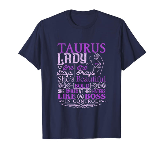 Taurus Lady Shirt Astrology Zodiac Sign Taurus Woman Girl T-Shirt
