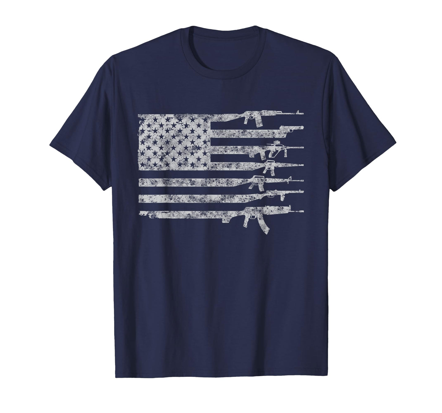 Vintage US American Flag USA Pro Gun Retro for Gun-Owners Women Men T-Shirt