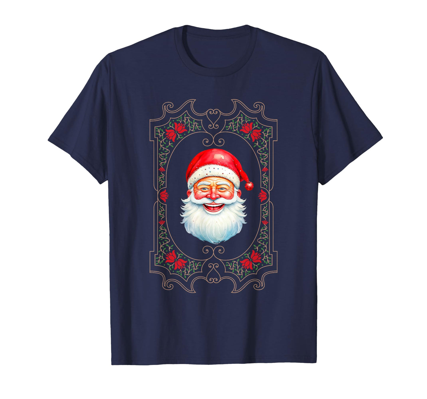 Retro Vintage Victorian Santa Smiling Jolly Old St. Nicholas T-Shirt