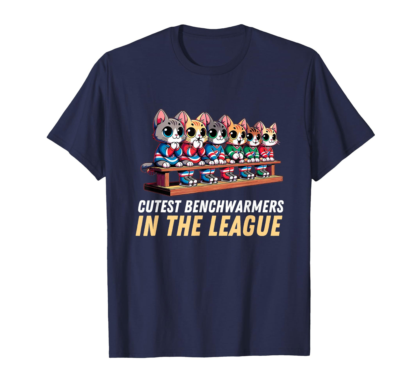 Cutest Benchwarmers in the League: Kitten Lineup Hockey Tee T-Shirt