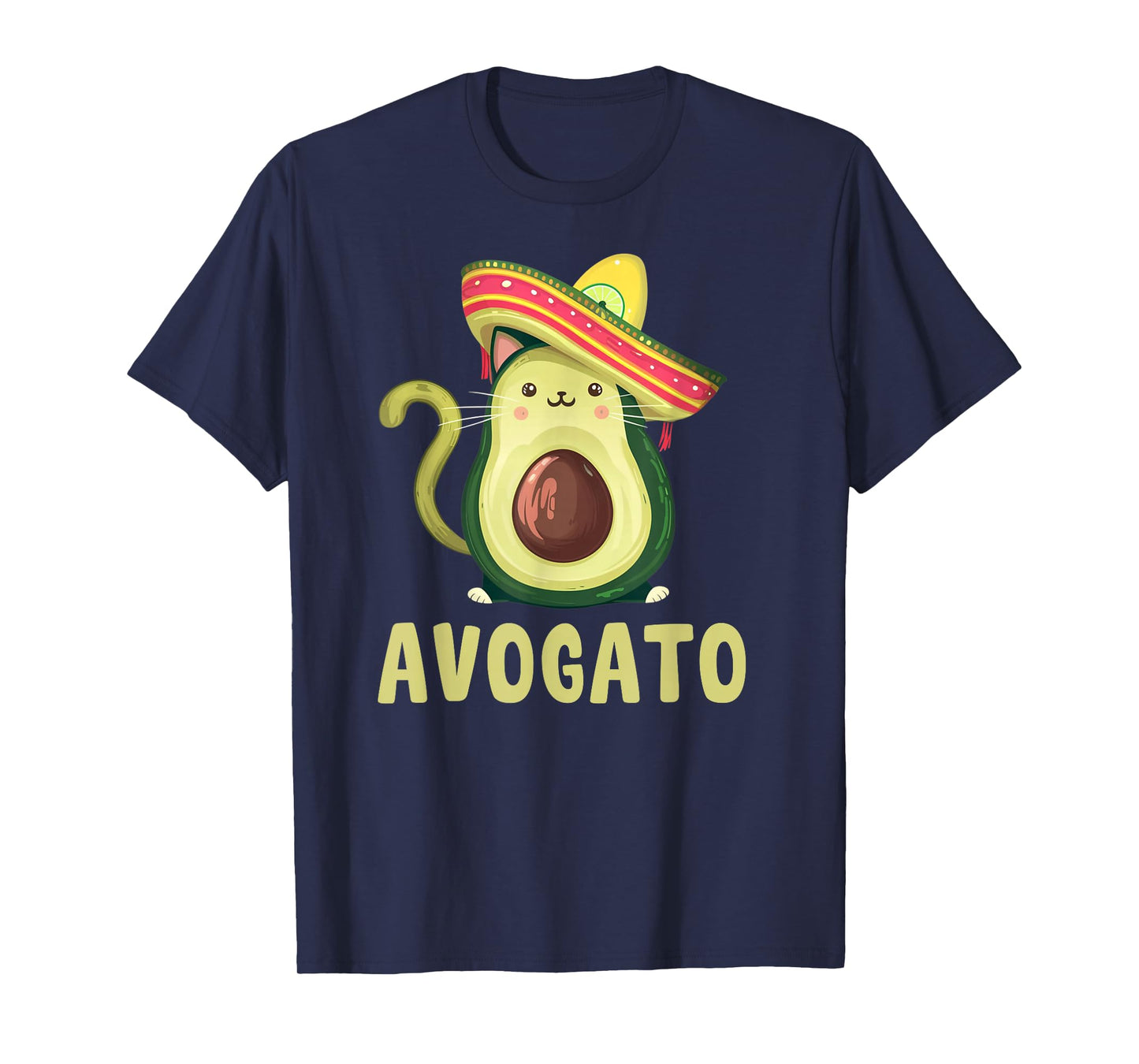 Cute Avogato Funny Cinco de Mayo Cat Avocado Kids Women Men T-Shirt