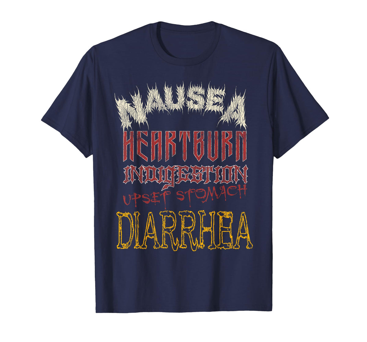 Thrash Metal Shirt, Funny Heavy Nausea Heartburn Concert T-Shirt