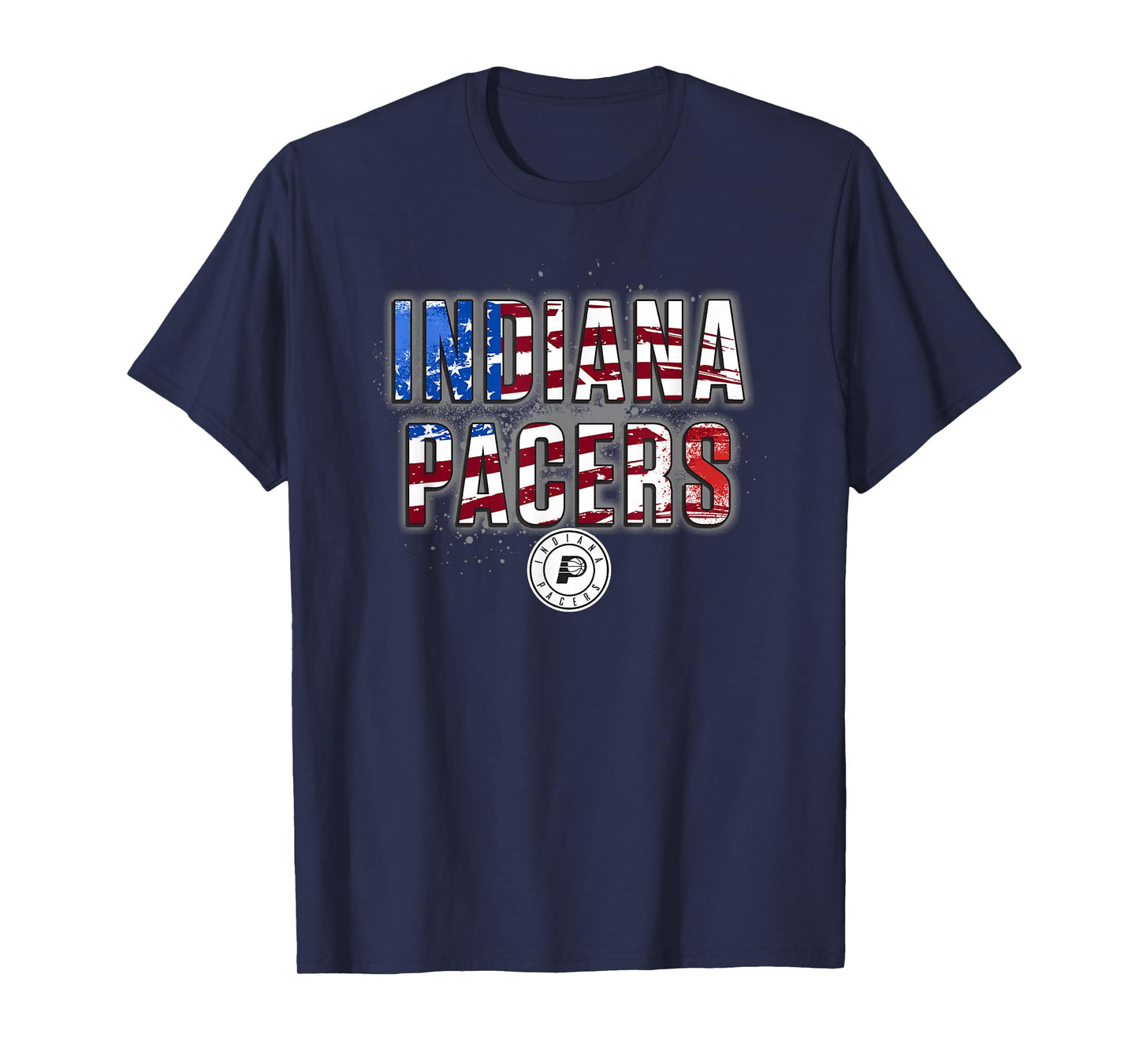 NBA Indiana Pacers American Flag Distressed Paint Spill T-Shirt