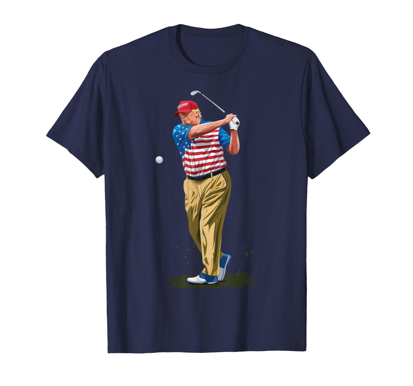 President Donald Trump 2025 Golf US American Flag T-Shirt