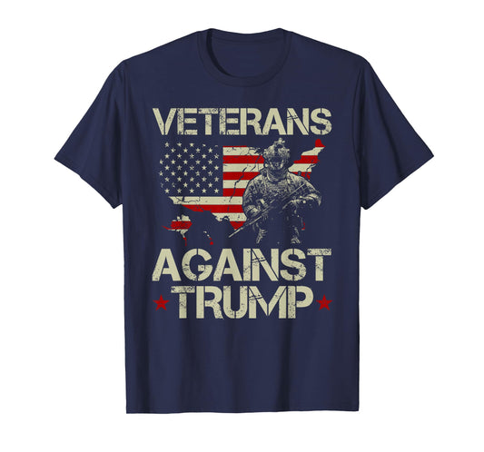 Veterans Against Donald Trump American Flag Gift T-Shirt T-Shirt