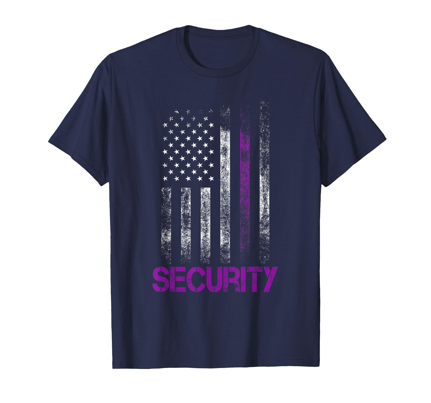 Security Guard Gifts Officer Thin Purple Line American Flag T-Shirt