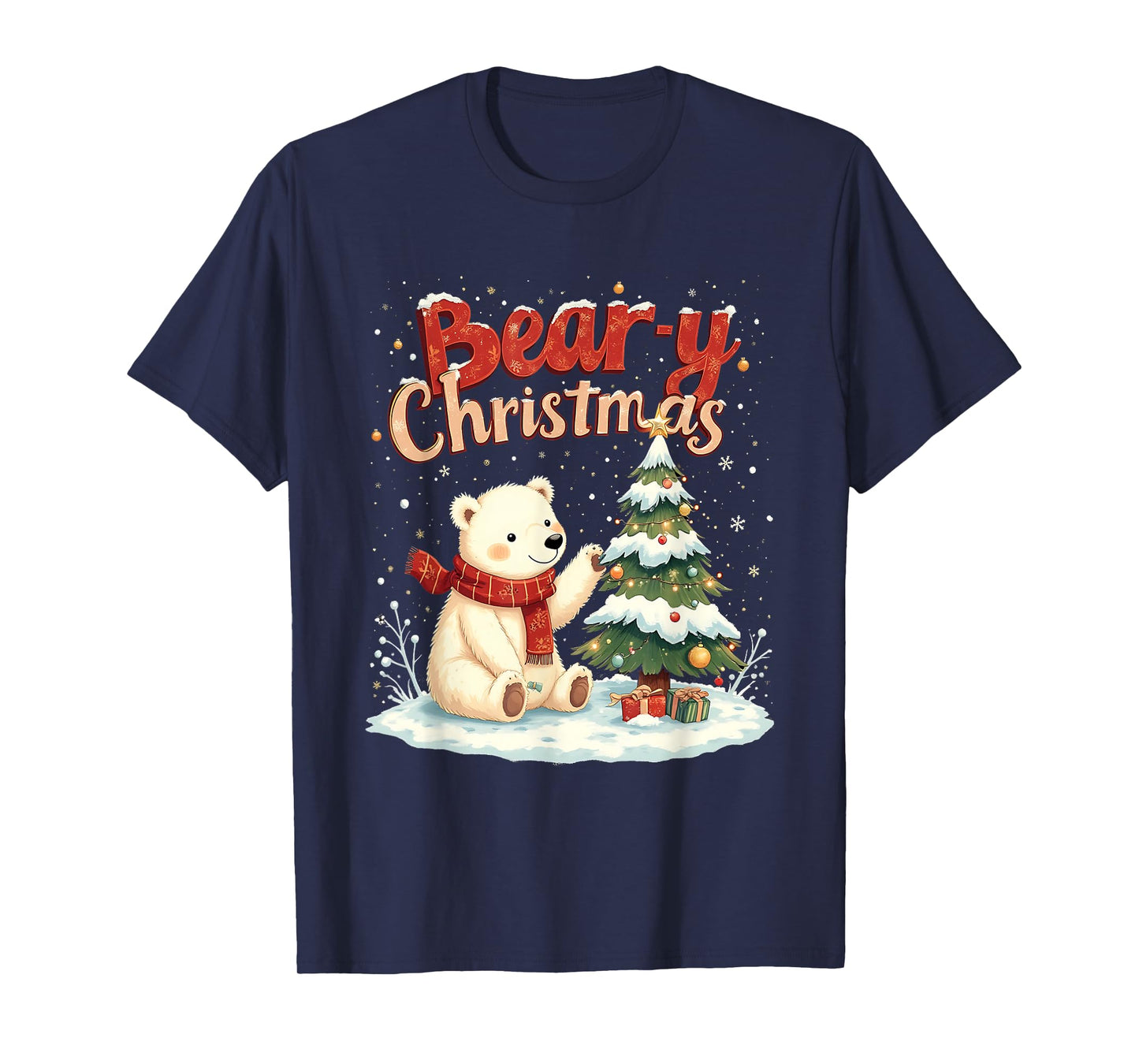 Bear-y Christmas Cute Polar Bear Holiday Pun Gift T-Shirt
