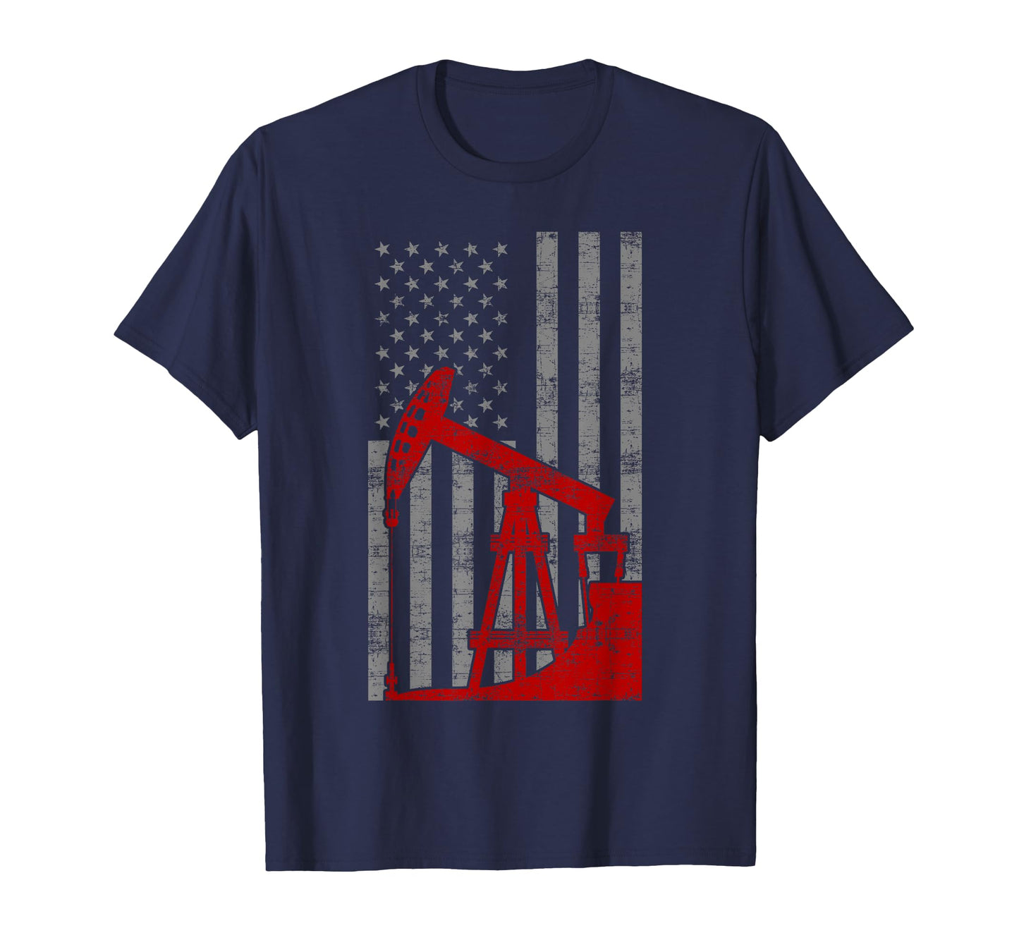 Landman USA Flag Oil Rig US Worker Funny Gift T-Shirt