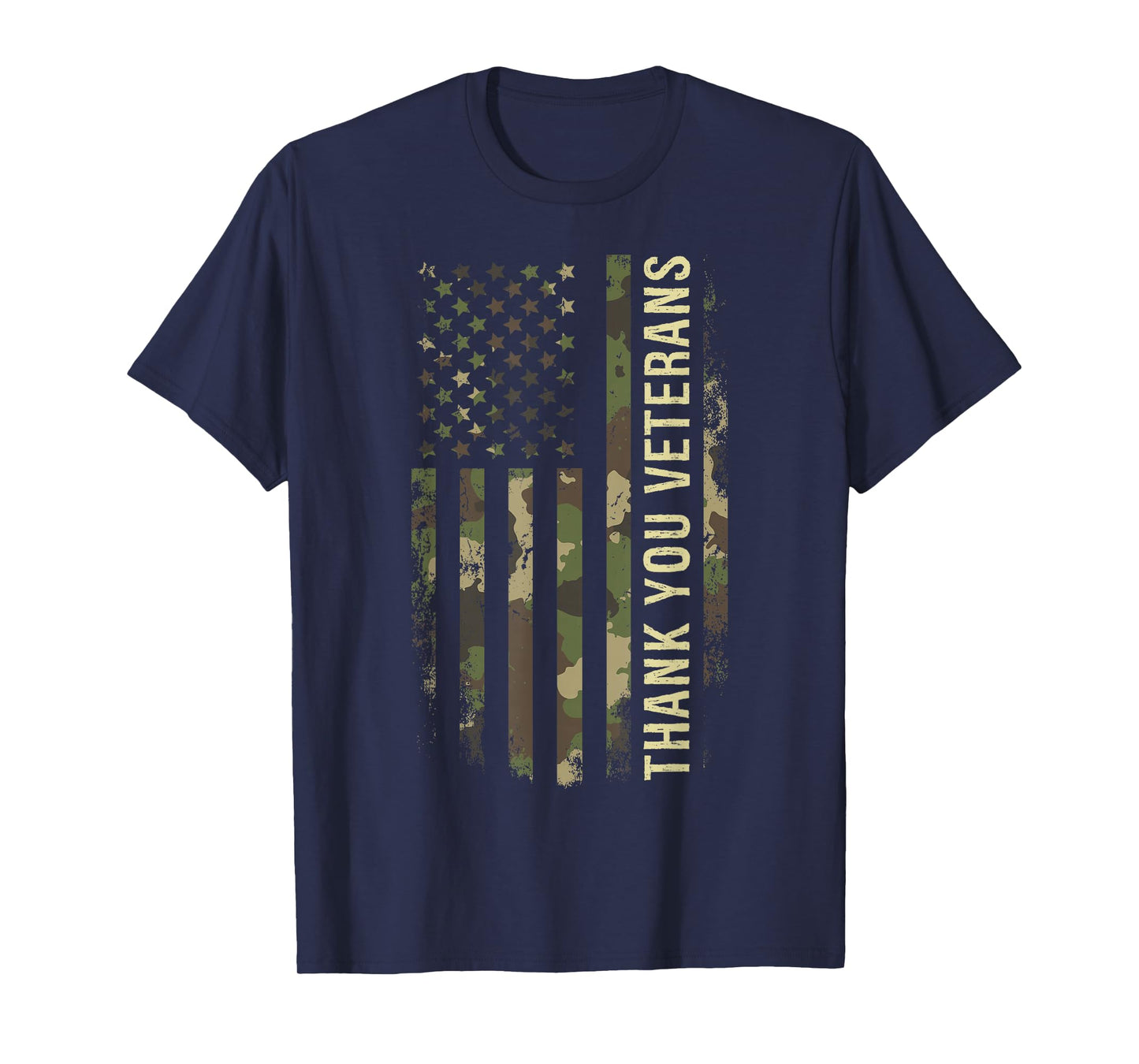 Thank You Veterans Camouflage American Flag T-Shirt