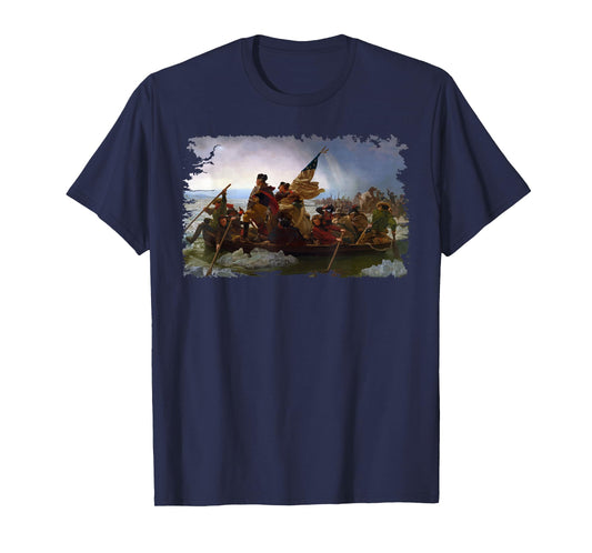 Right Out of My Mouth George Washington Crossing the Delaware Presidents Day T-Shirt