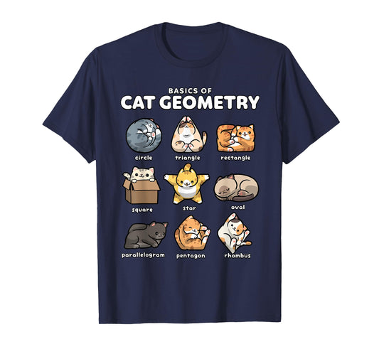 Basics of Cat Geometry Cute Math Cats T-Shirt