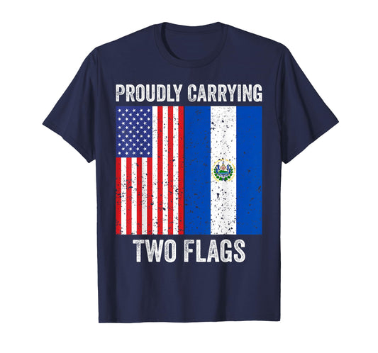 El Salvador Root Salvadoran American USA Flag T-Shirt