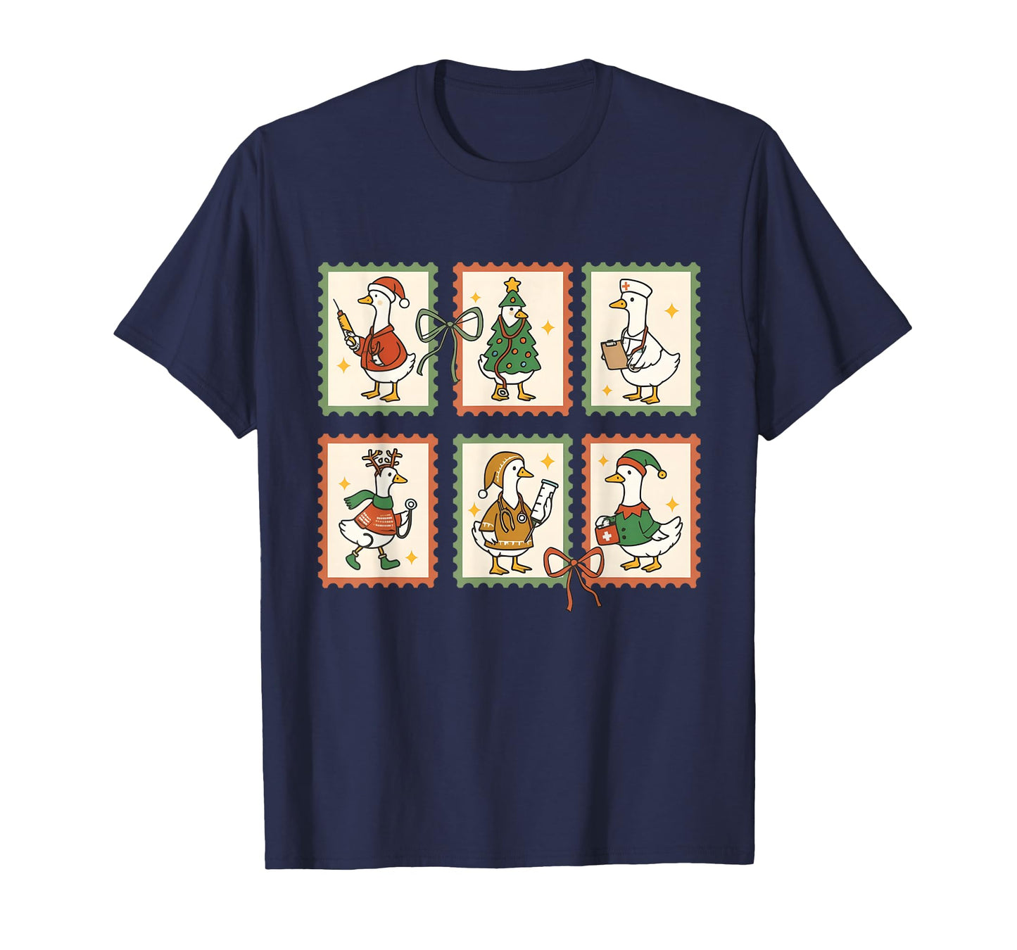 Christmas Goose Funny Nurse RN Festive Holiday Men Women T-Shirt