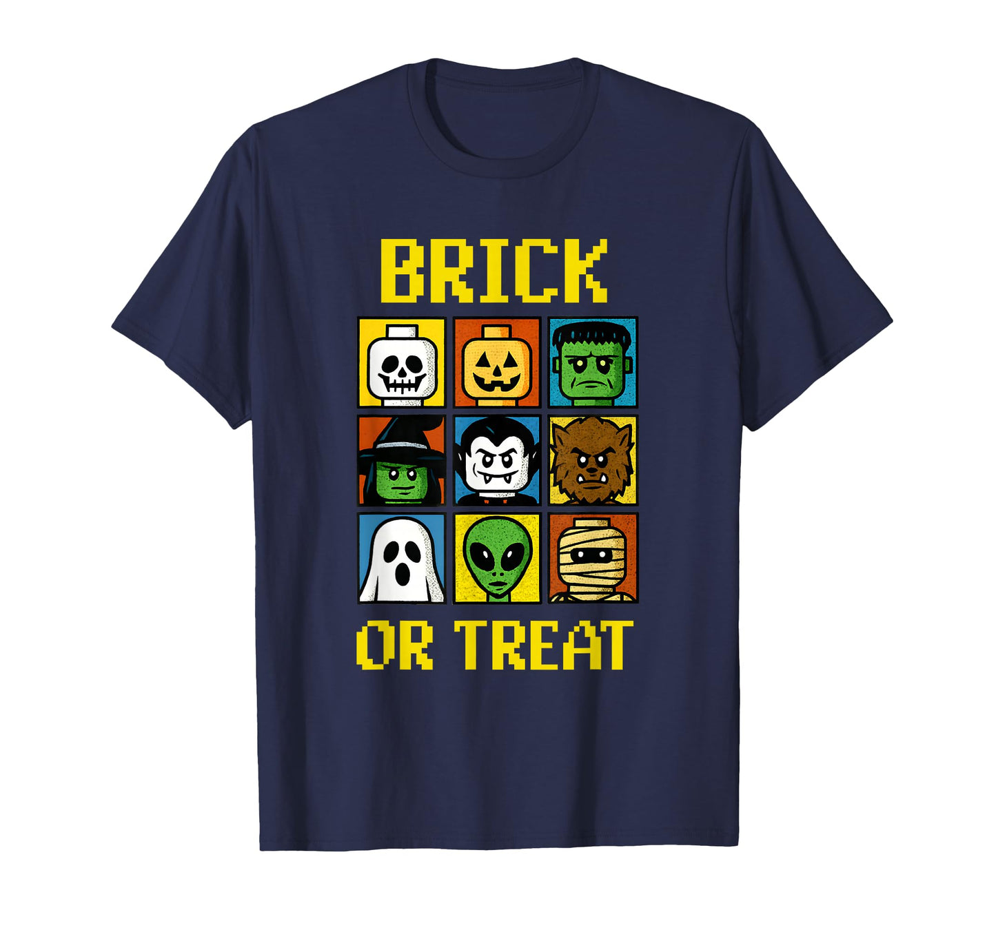 Brick or Treat Halloween Costume Master Builder Blocks Kids T-Shirt