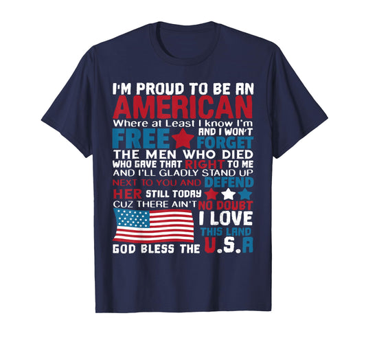 American Proud to be Patriotic Featuring USA Flag Merican T-Shirt