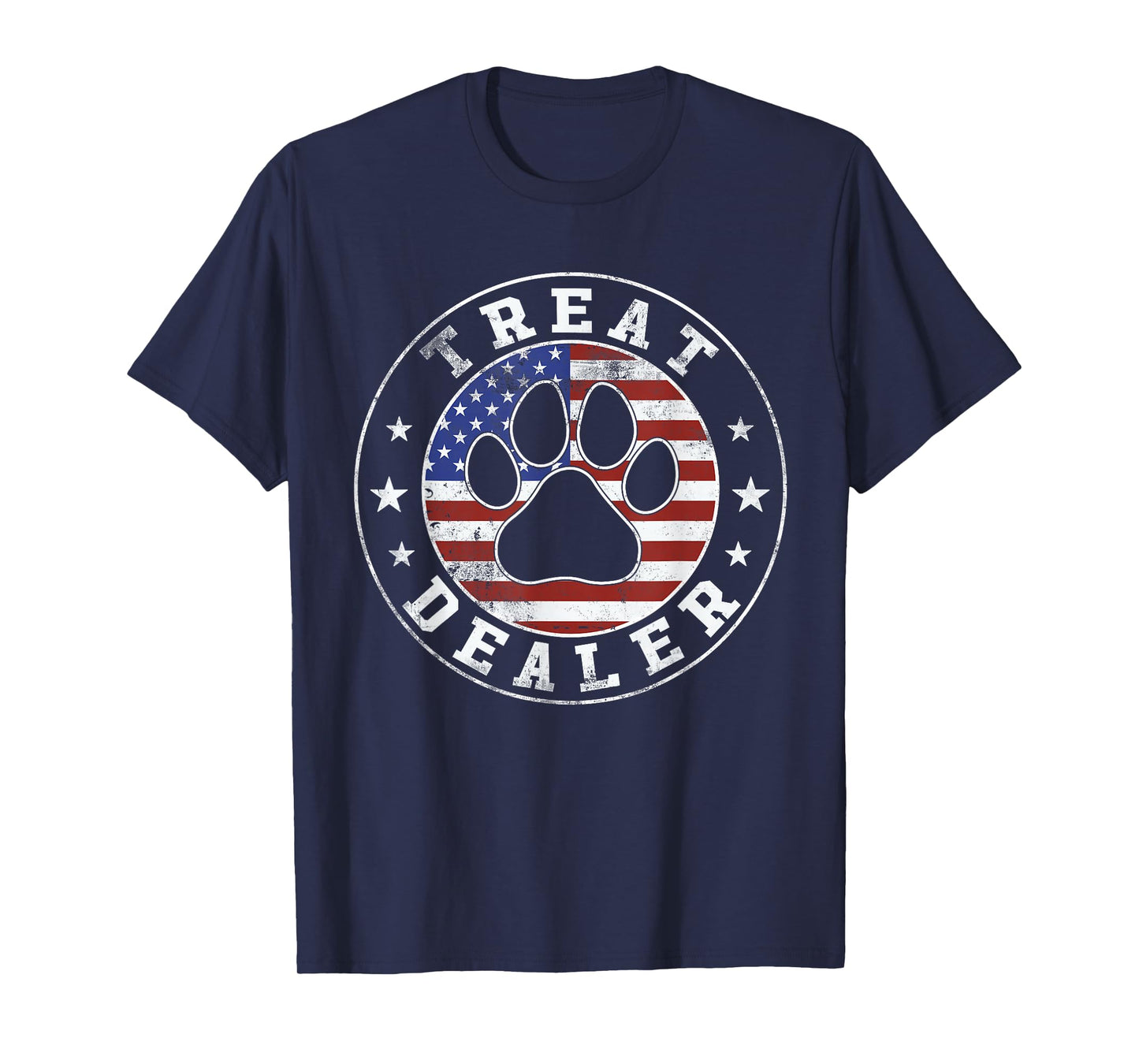 Dog Treat Dealer Dog Lover US American Flag Men Women T-Shirt