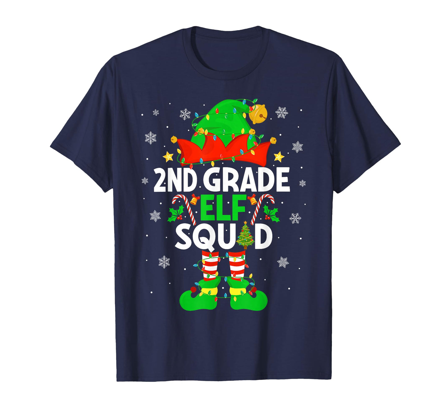2nd Grade Elf Squad Christmas Second Grade Xmas Teacher T-Shirt