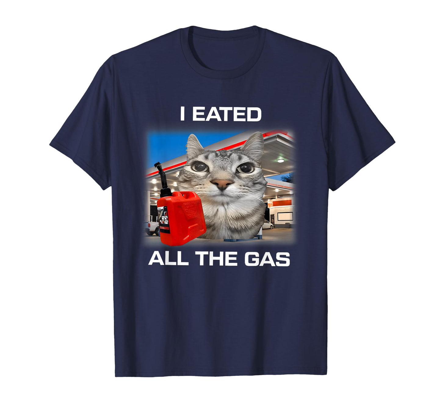 I Eated All The Gas Cat Meme Gen Z Humor Y2k Kitten Meme T-Shirt