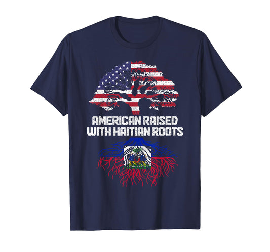 American Haitian Roots Pride Haiti Flag T-Shirt